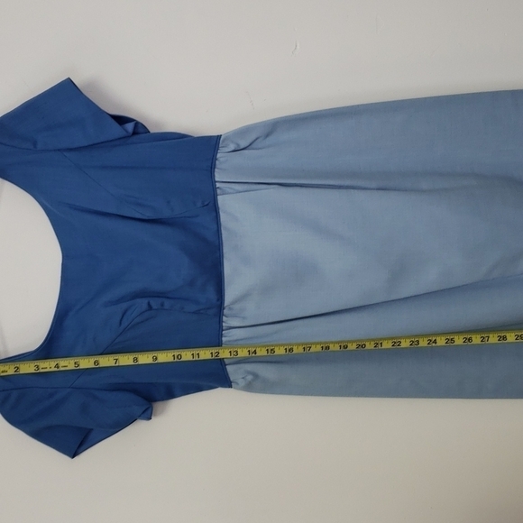 Vintage 60s-70s Maxi Dress Formal Bridesmaid Cotton S Short Sleeve Blue … - Picture 14 of 16